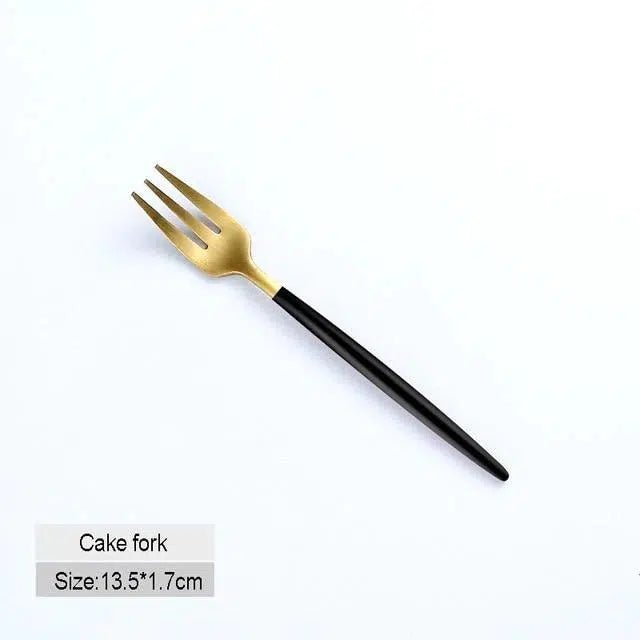 Black + Gold Cutlery Set - Tabby Lighting
