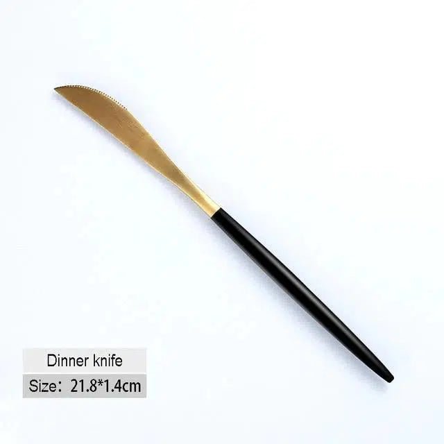 Black + Gold Cutlery Set - Tabby Lighting