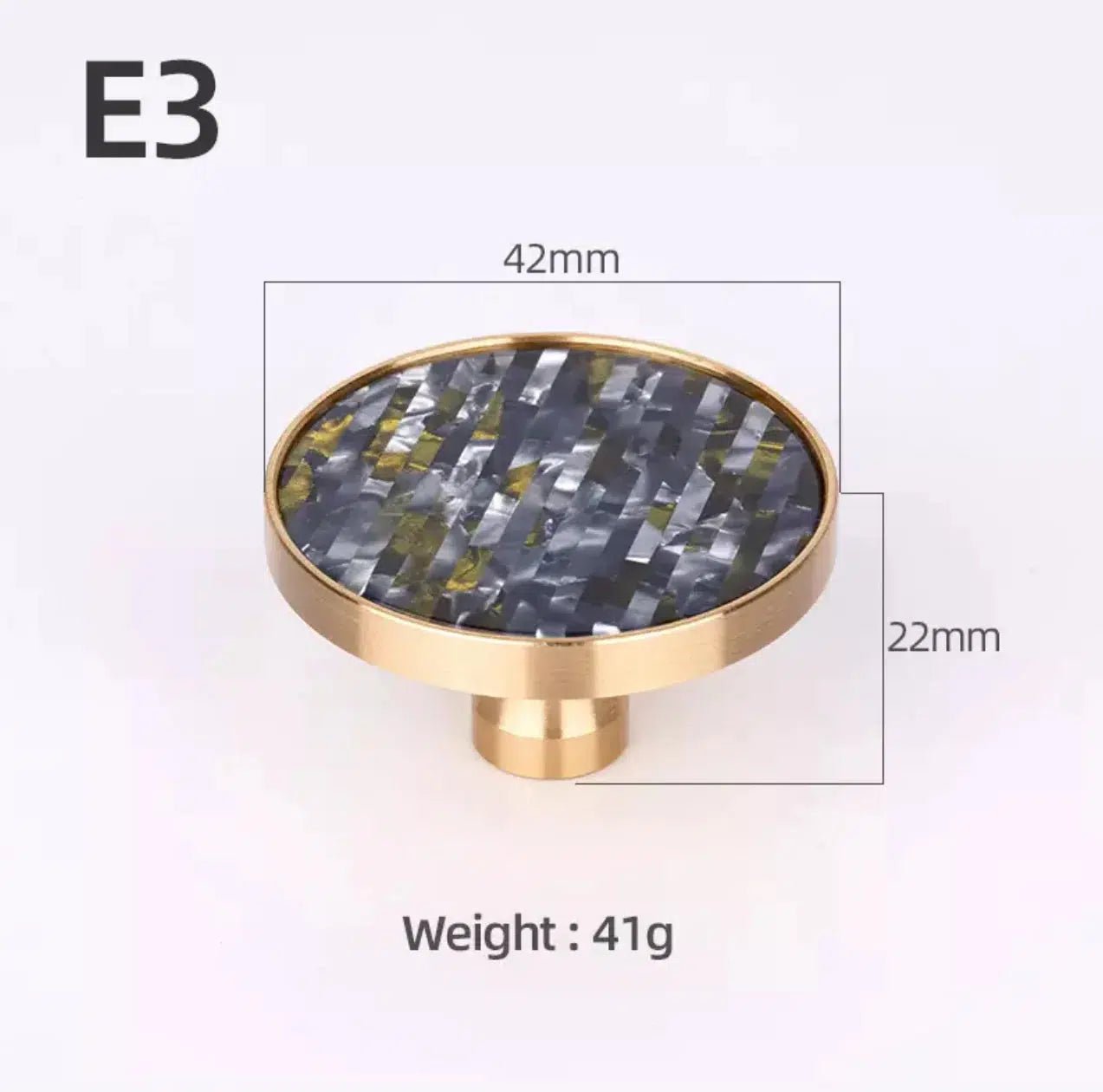 Brass and Stone Handles - Tabby Lighting