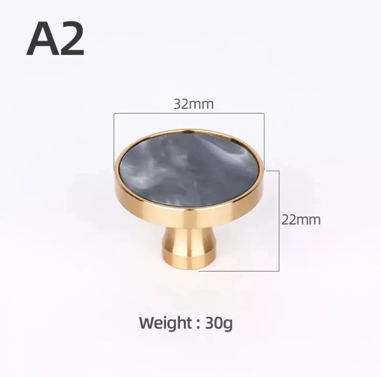 Brass and Stone Handles - Tabby Lighting
