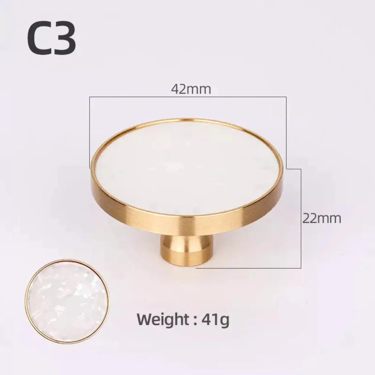 Brass and Stone Handles - Tabby Lighting