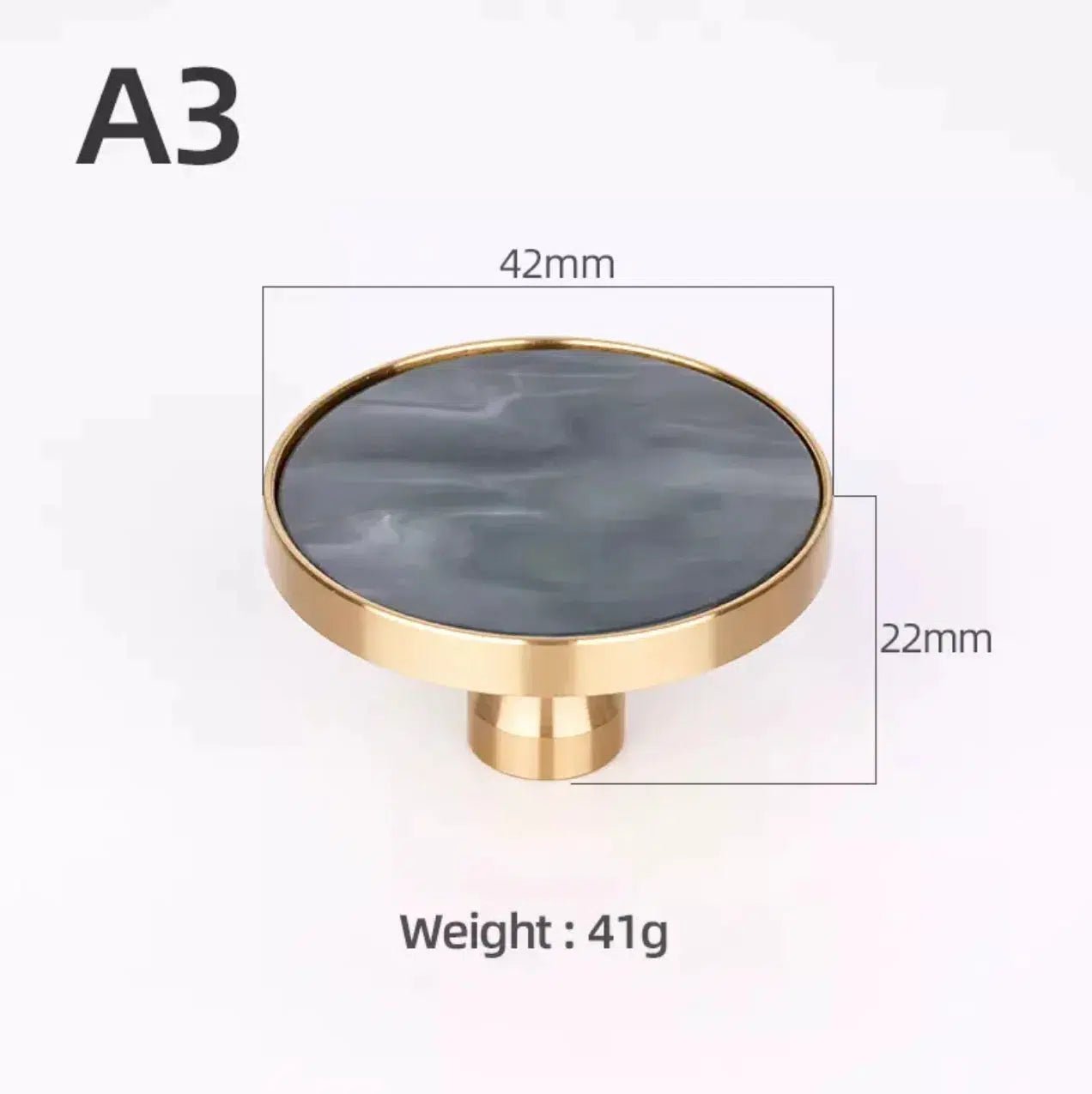Brass and Stone Handles - Tabby Lighting