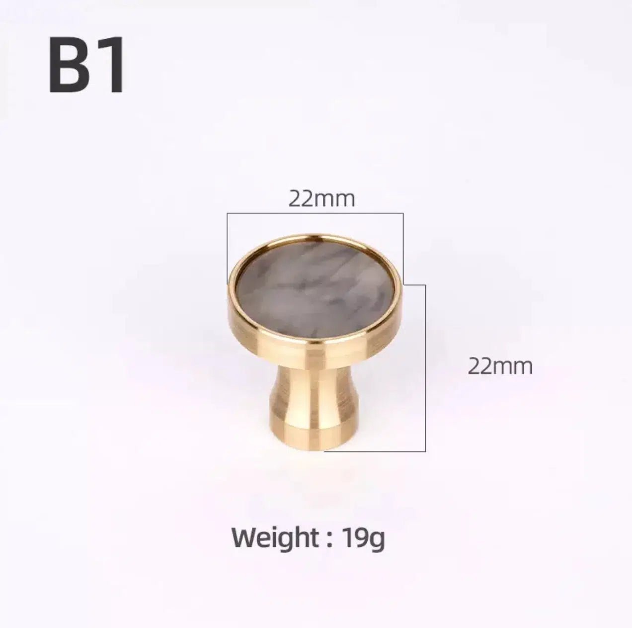 Brass and Stone Handles - Tabby Lighting