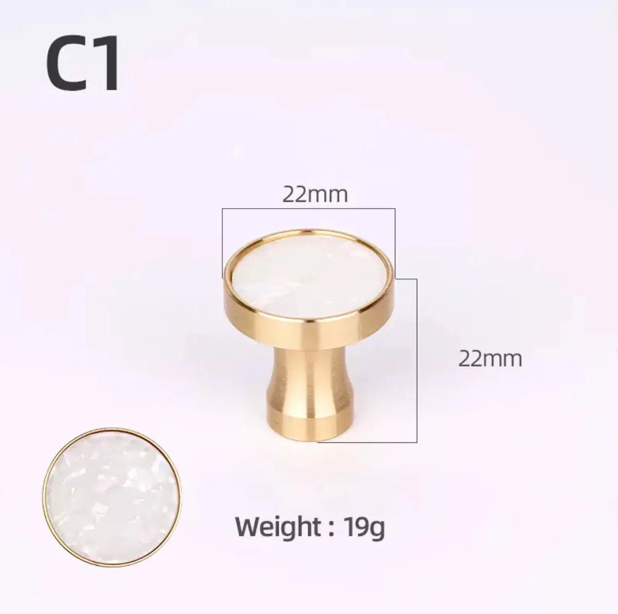 Brass and Stone Handles - Tabby Lighting