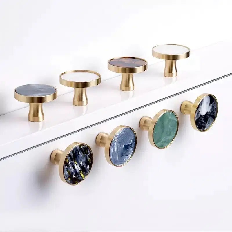 Brass and Stone Handles - Tabby Lighting