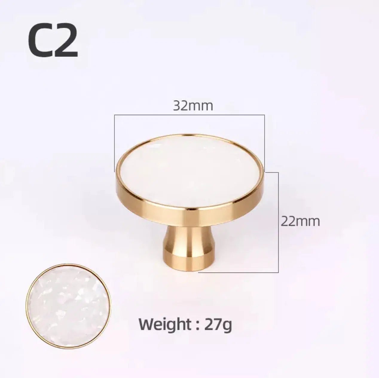 Brass and Stone Handles - Tabby Lighting