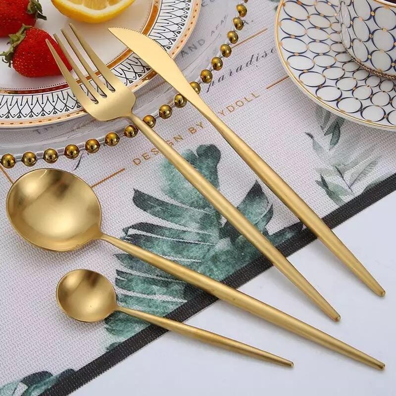 Brushed Gold Cutlery Set - Tabby Lighting