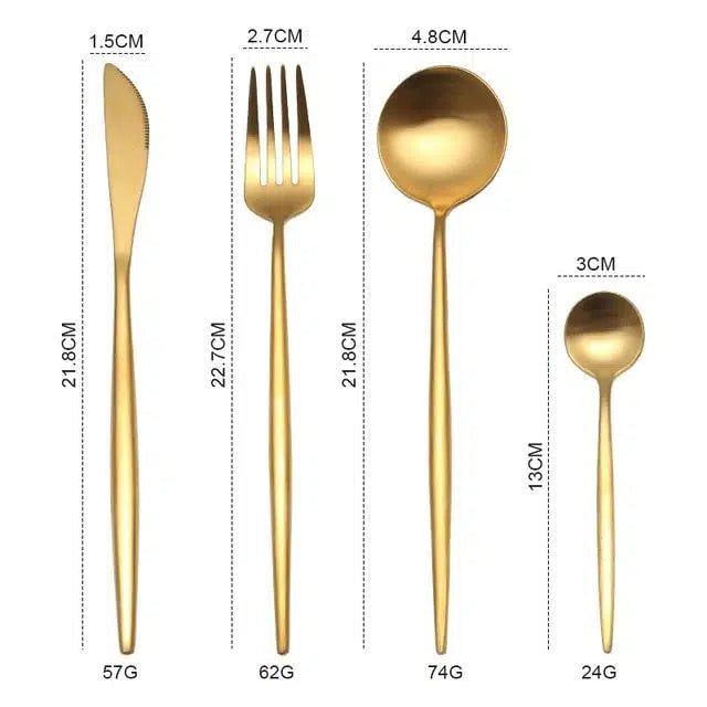 Brushed Gold Cutlery Set - Tabby Lighting
