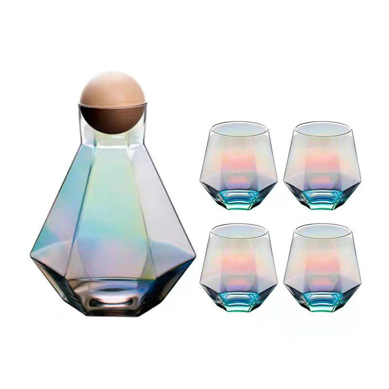 Hexagonal glass Pitcher set - Tabby Lighting