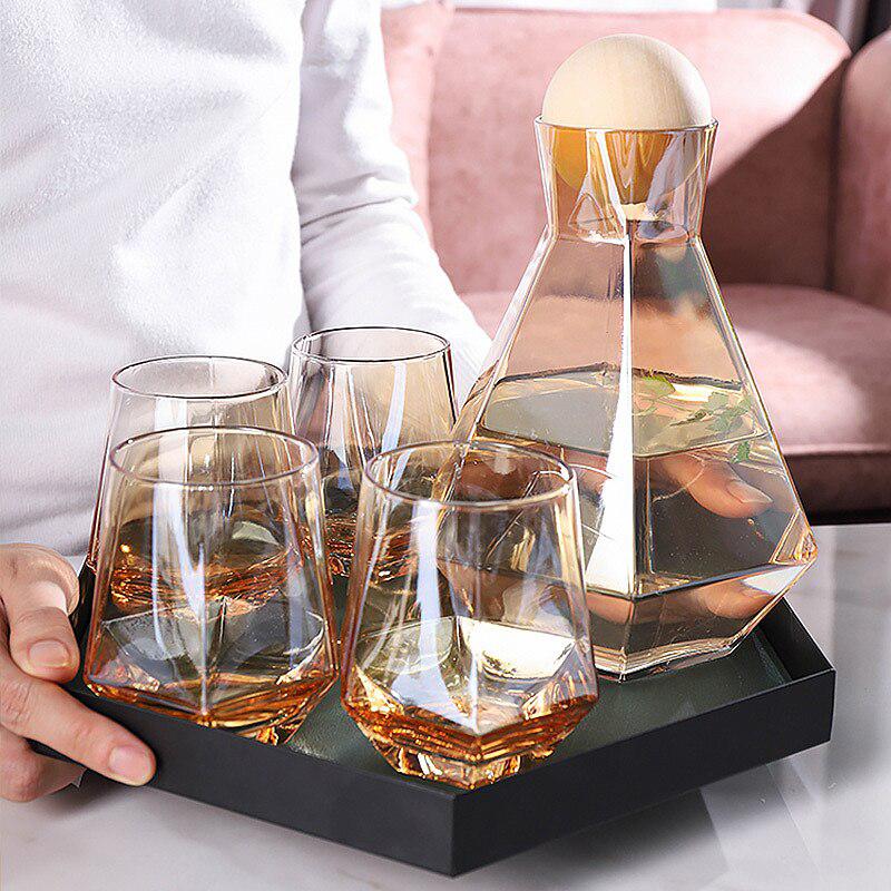 Hexagonal glass Pitcher set - Tabby Lighting