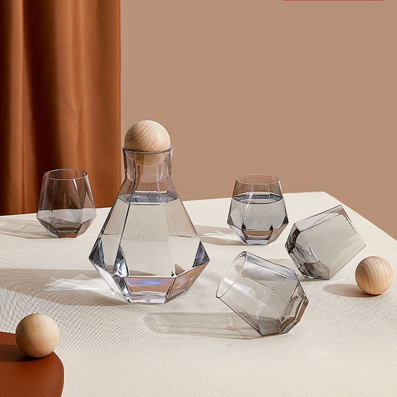 Hexagonal glass Pitcher set - Tabby Lighting