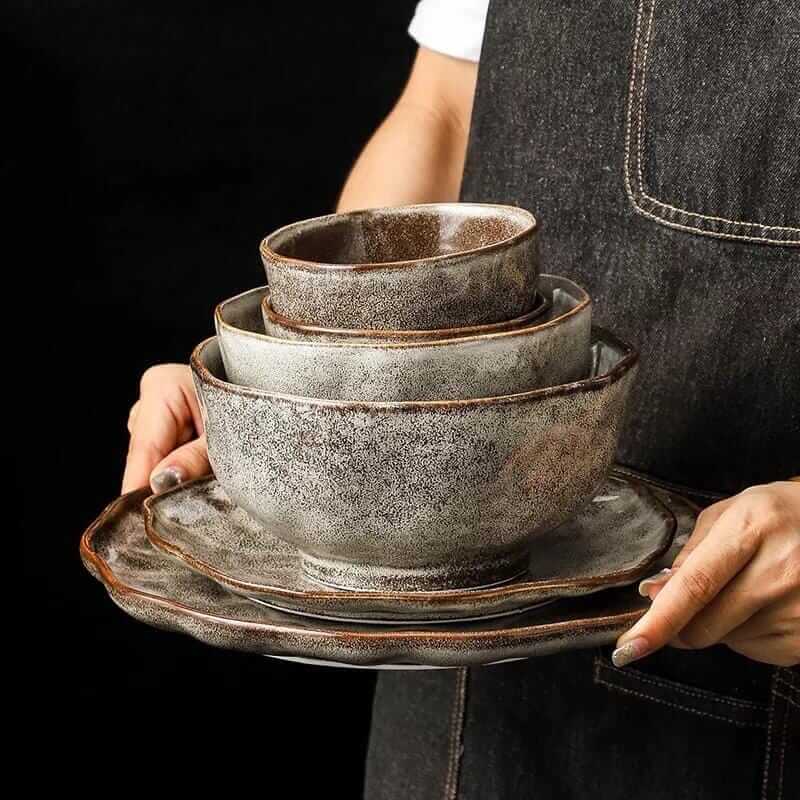 Irregular Stone Grain Bowls + Plates - Tabby Lighting