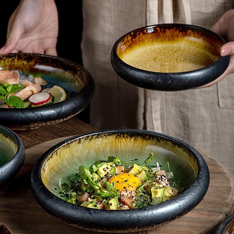 Japanese Glaze Ceramic Plates - Tabby Lighting