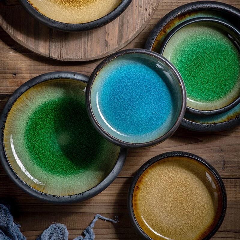 Japanese Glaze Ceramic Plates - Tabby Lighting