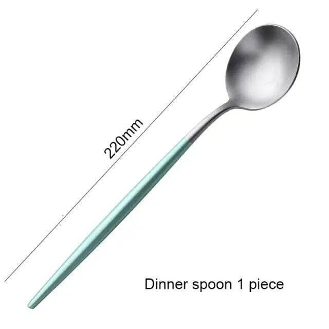 Mint Green + Gold Cutlery Set - Tabby Lighting