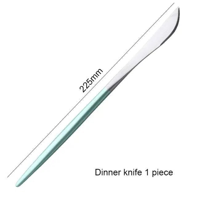 Mint Green + Gold Cutlery Set - Tabby Lighting