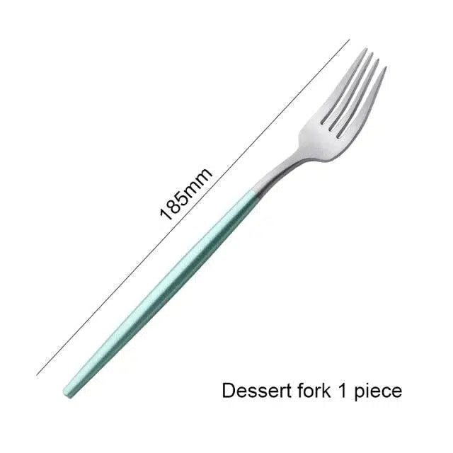 Mint Green + Gold Cutlery Set - Tabby Lighting