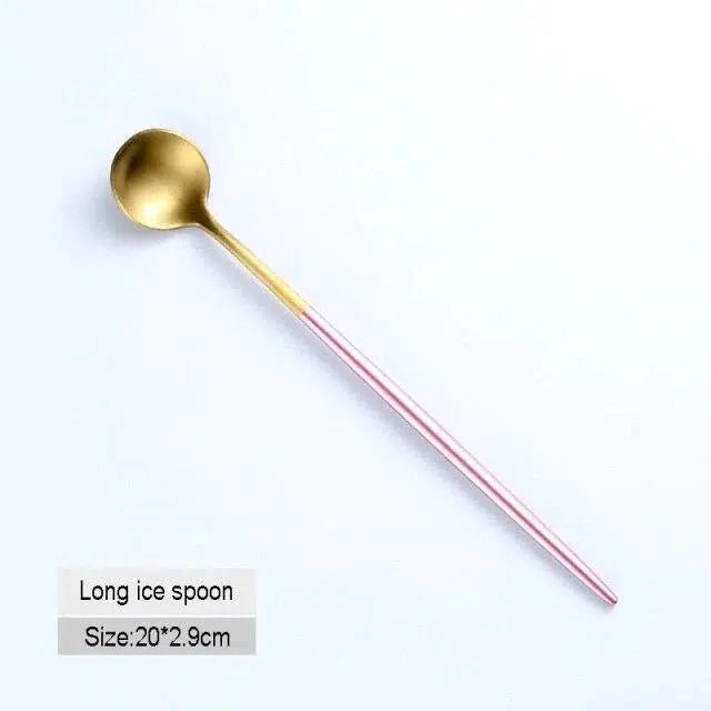 Pink + Gold Cutlery Set - Tabby Lighting
