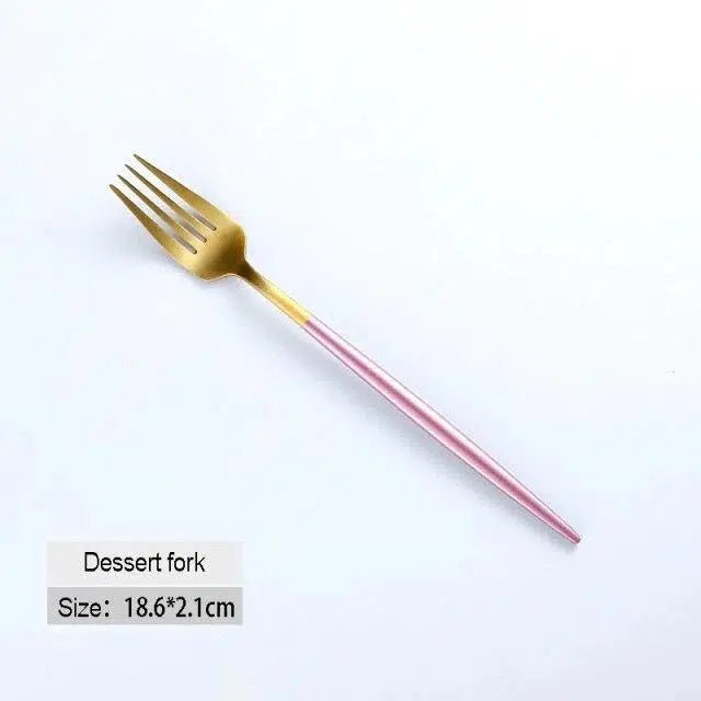 Pink + Gold Cutlery Set - Tabby Lighting