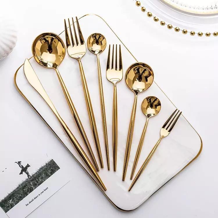 Polished Gold Cutlery Set - Tabby Lighting