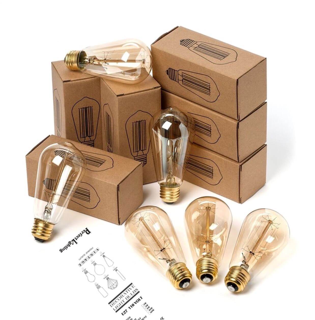Vintage E27 Filament Light Bulbs - Tabby Lighting