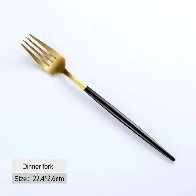 Black + Gold Cutlery Set - Tabby Lighting