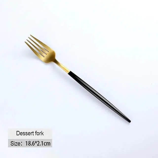 Black + Gold Cutlery Set - Tabby Lighting