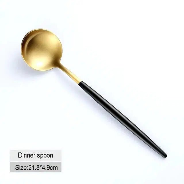 Black + Gold Cutlery Set - Tabby Lighting