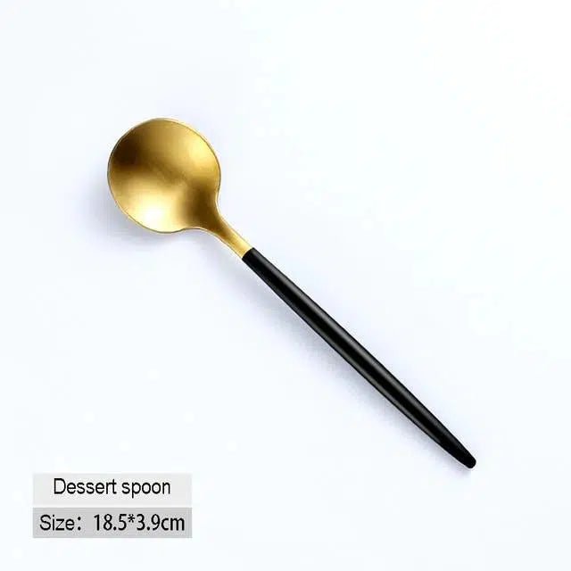 Black + Gold Cutlery Set - Tabby Lighting