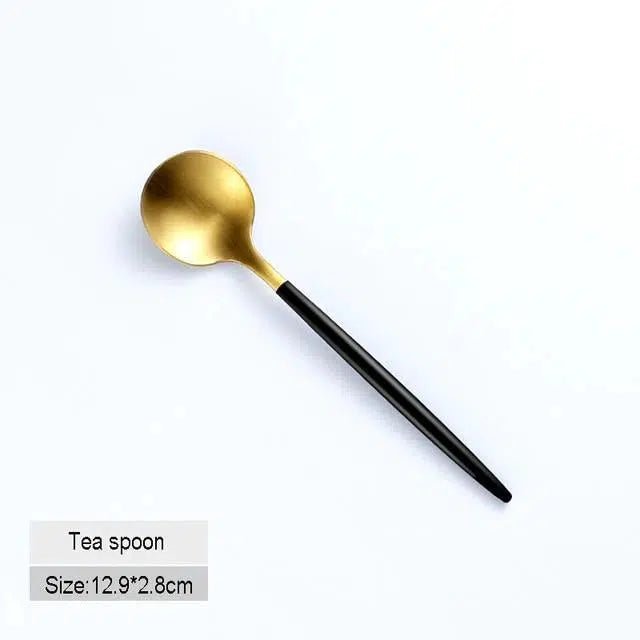 Black + Gold Cutlery Set - Tabby Lighting