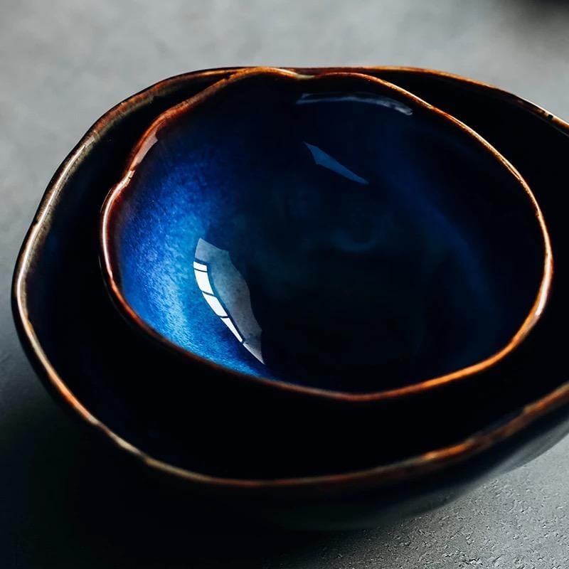 Blue Colour Ceramics Irregular Shape Dinner Sets - Tabby Lighting