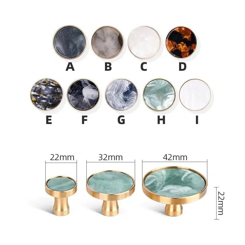 Brass and Stone Handles - Tabby Lighting