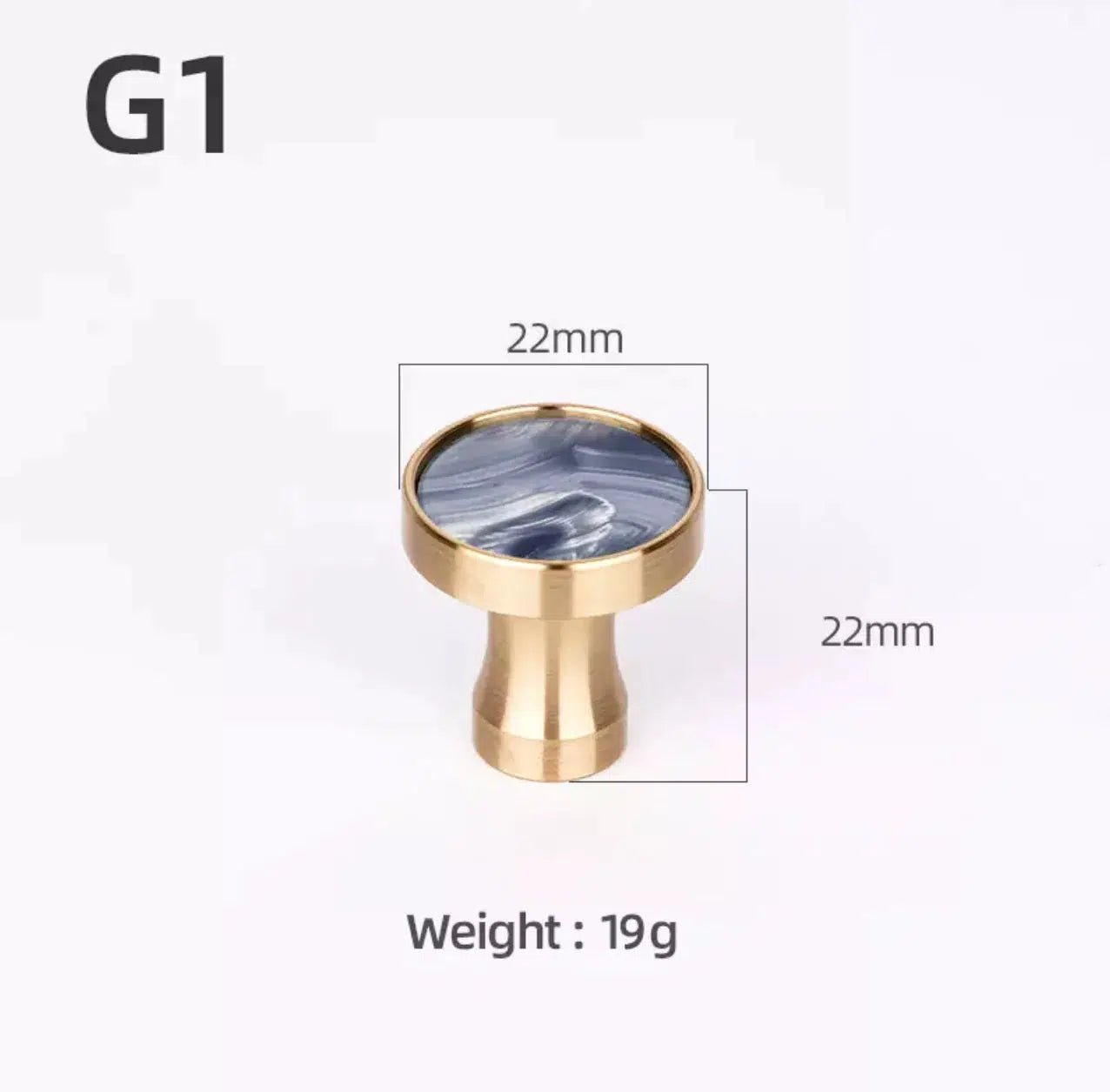 Brass and Stone Handles - Tabby Lighting