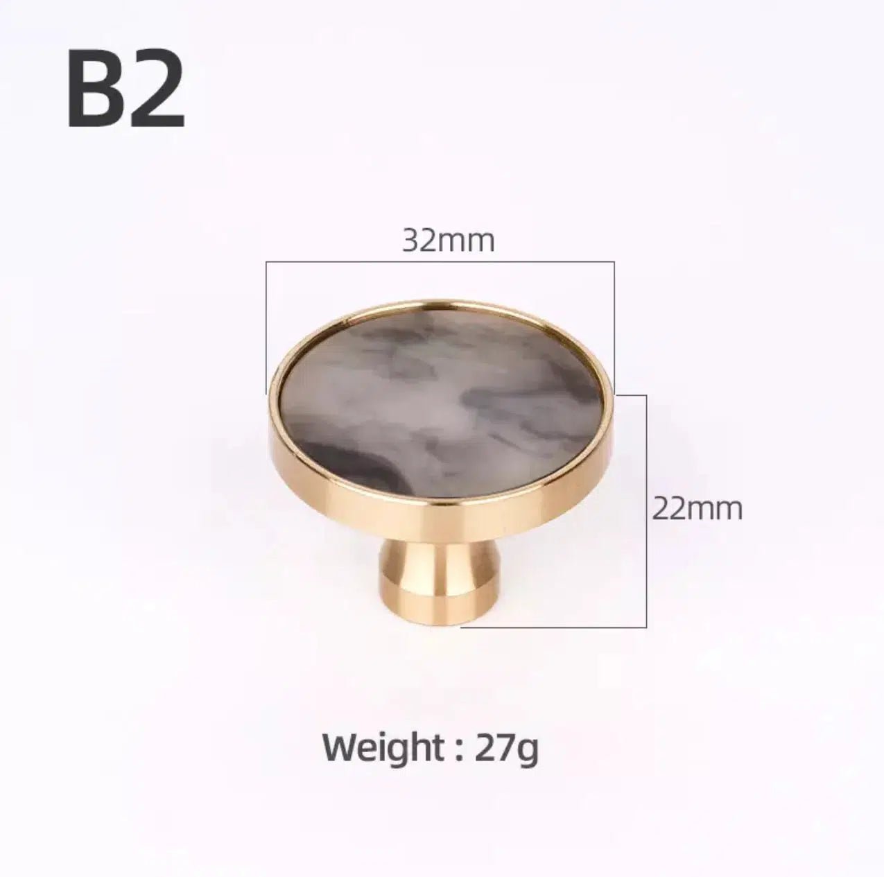 Brass and Stone Handles - Tabby Lighting