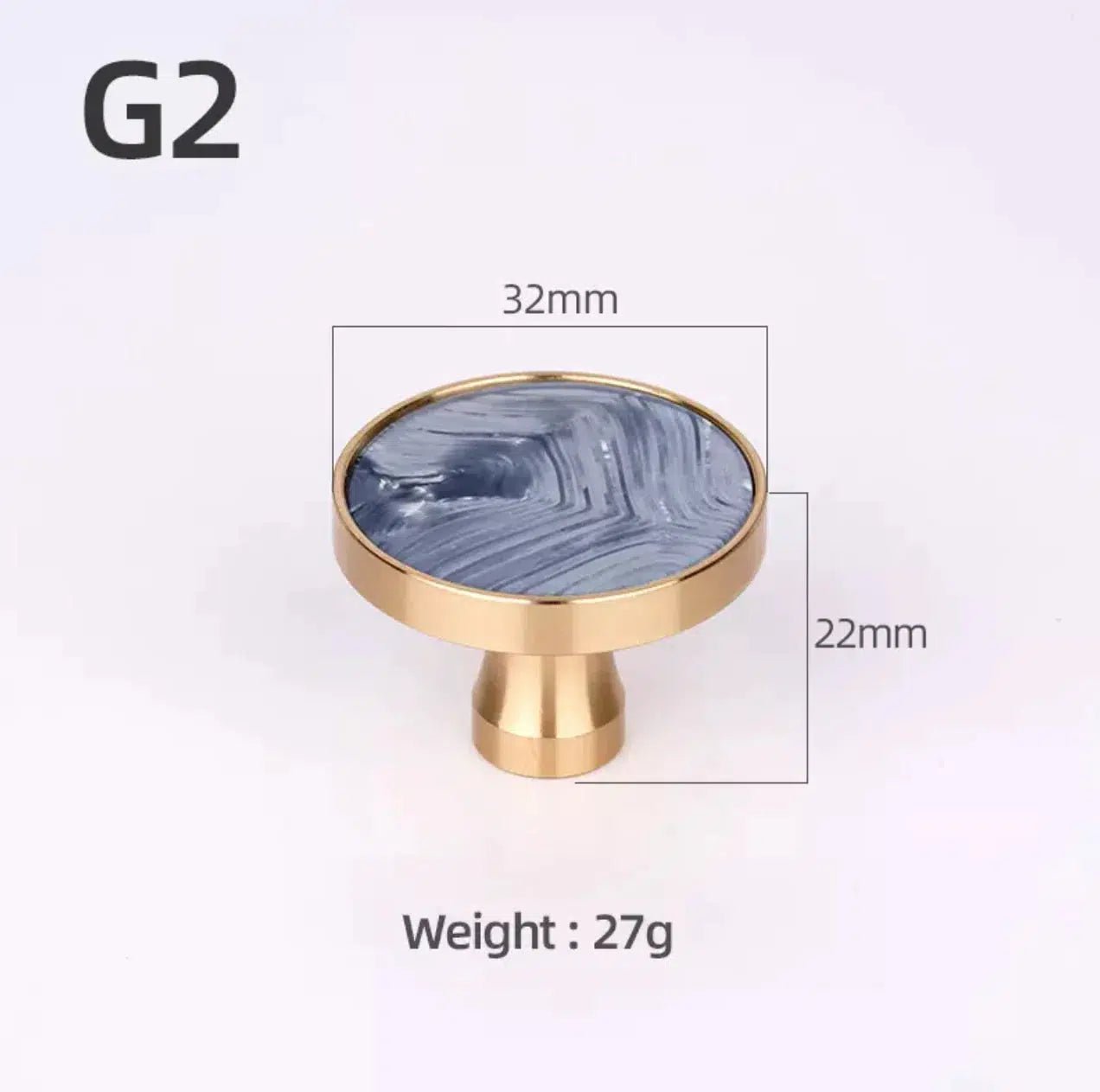 Brass and Stone Handles - Tabby Lighting