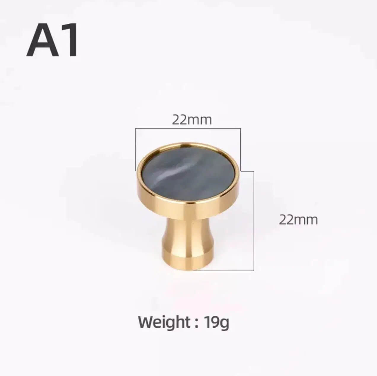Brass and Stone Handles - Tabby Lighting