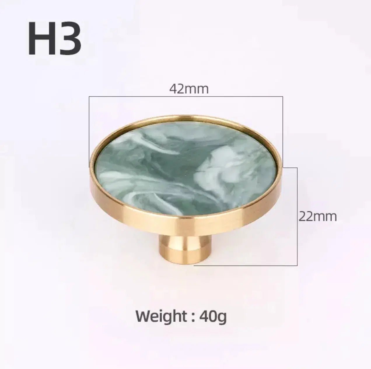 Brass and Stone Handles - Tabby Lighting