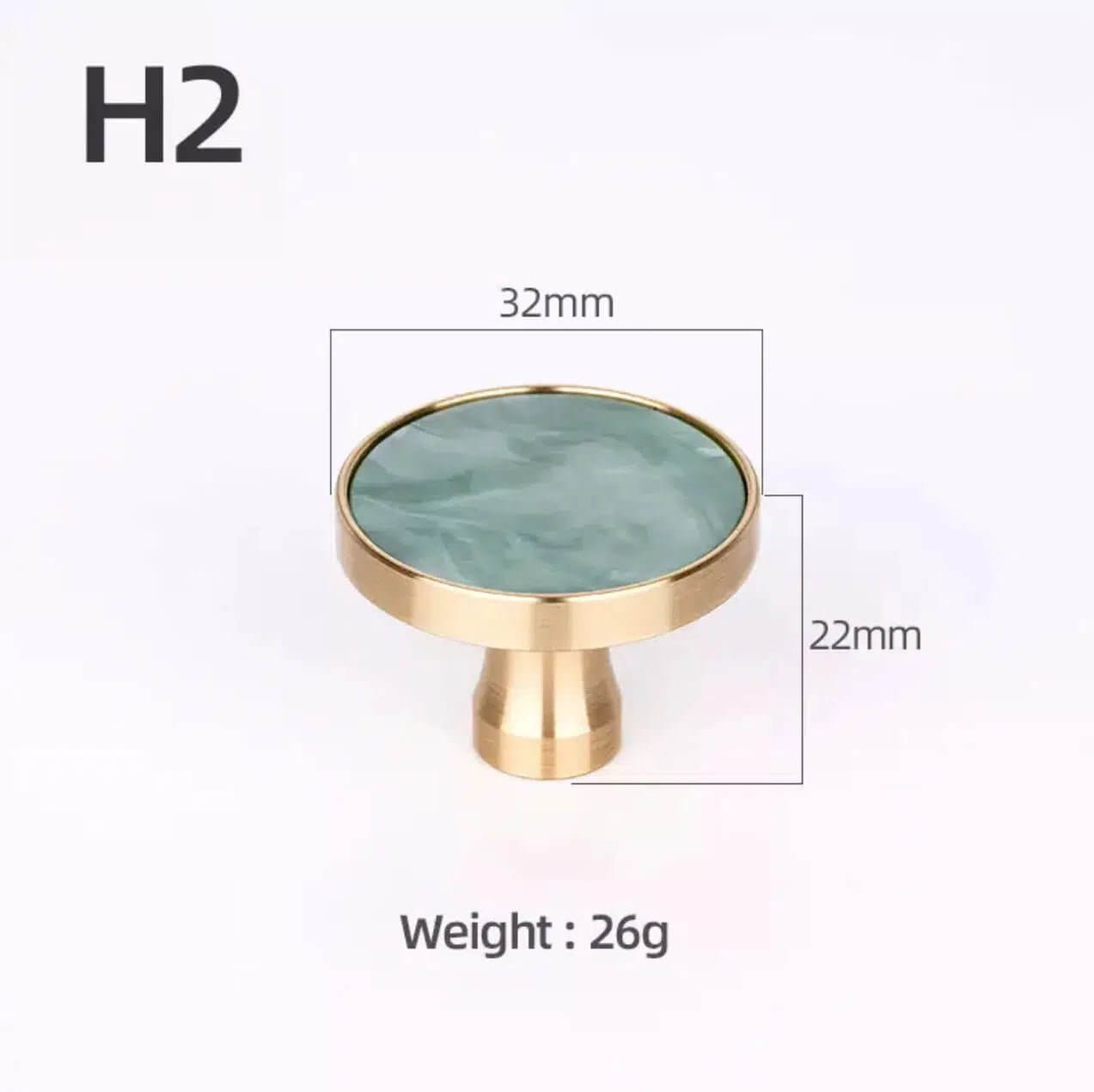 Brass and Stone Handles - Tabby Lighting