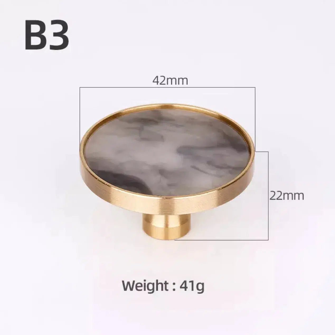 Brass and Stone Handles - Tabby Lighting