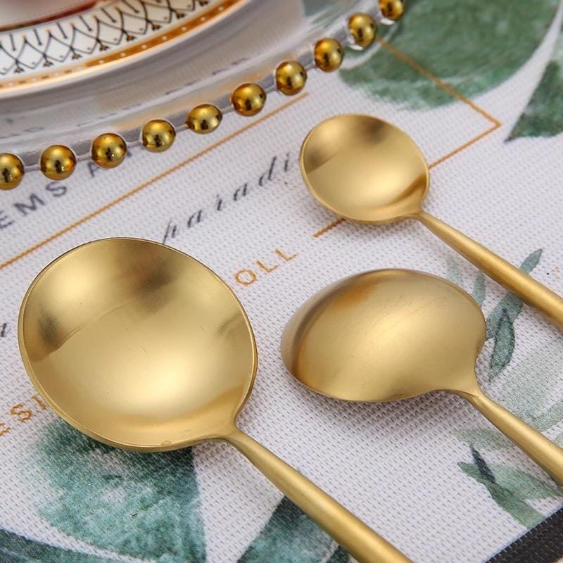 Brushed Gold Cutlery Set - Tabby Lighting