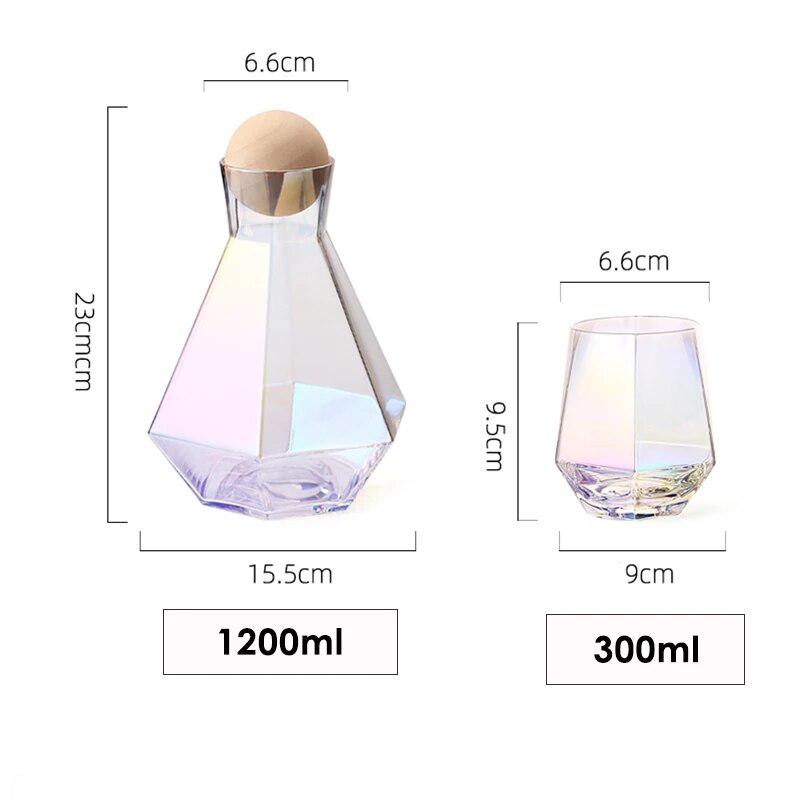 Hexagonal glass Pitcher set - Tabby Lighting