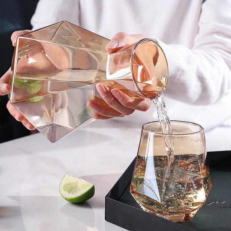 Hexagonal glass Pitcher set - Tabby Lighting