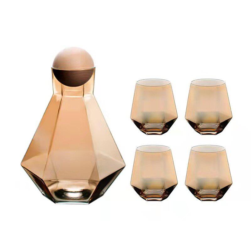 Hexagonal glass Pitcher set - Tabby Lighting