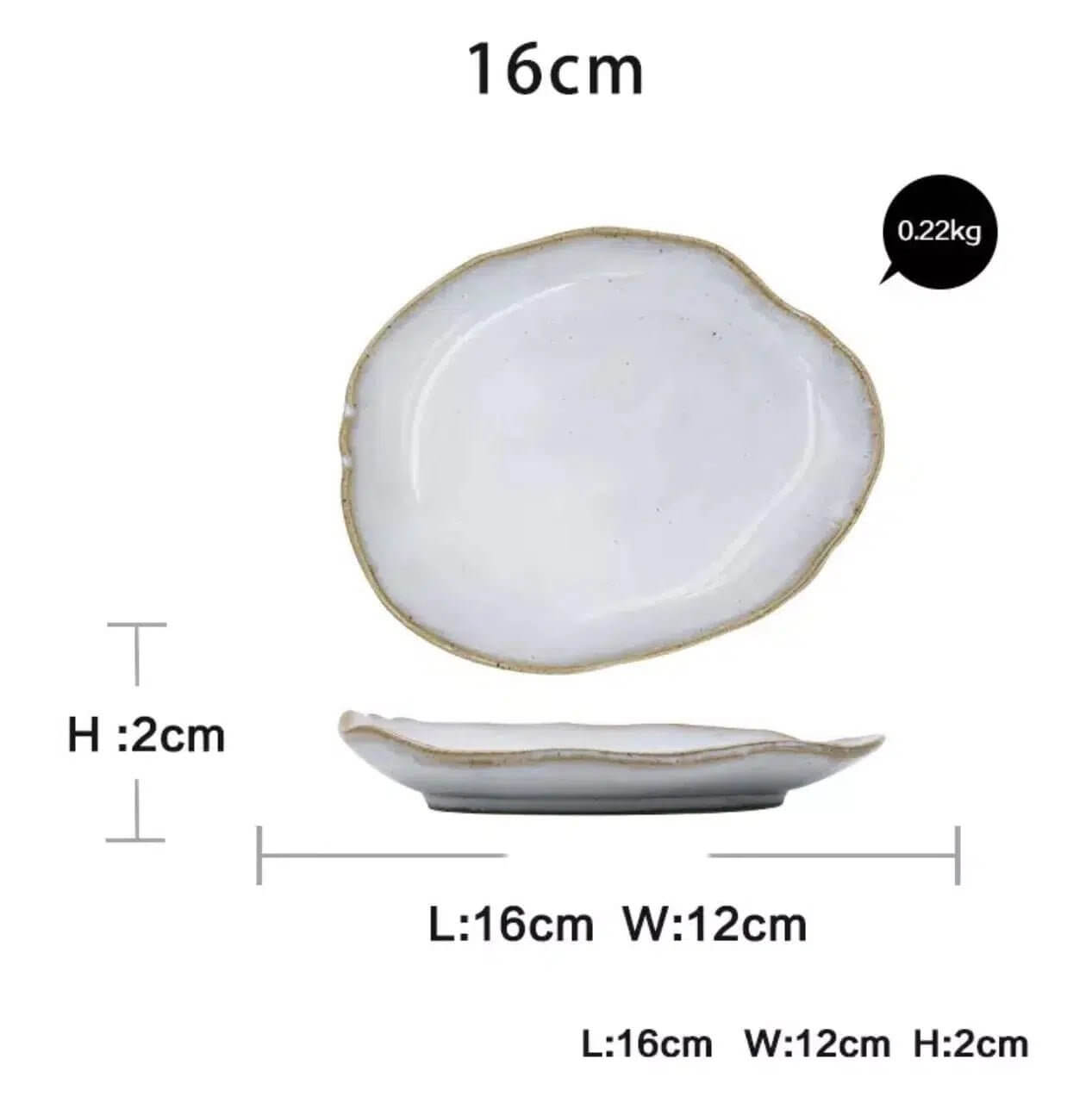 Irregular White Ceramic Plates + Dishes - Tabby Lighting