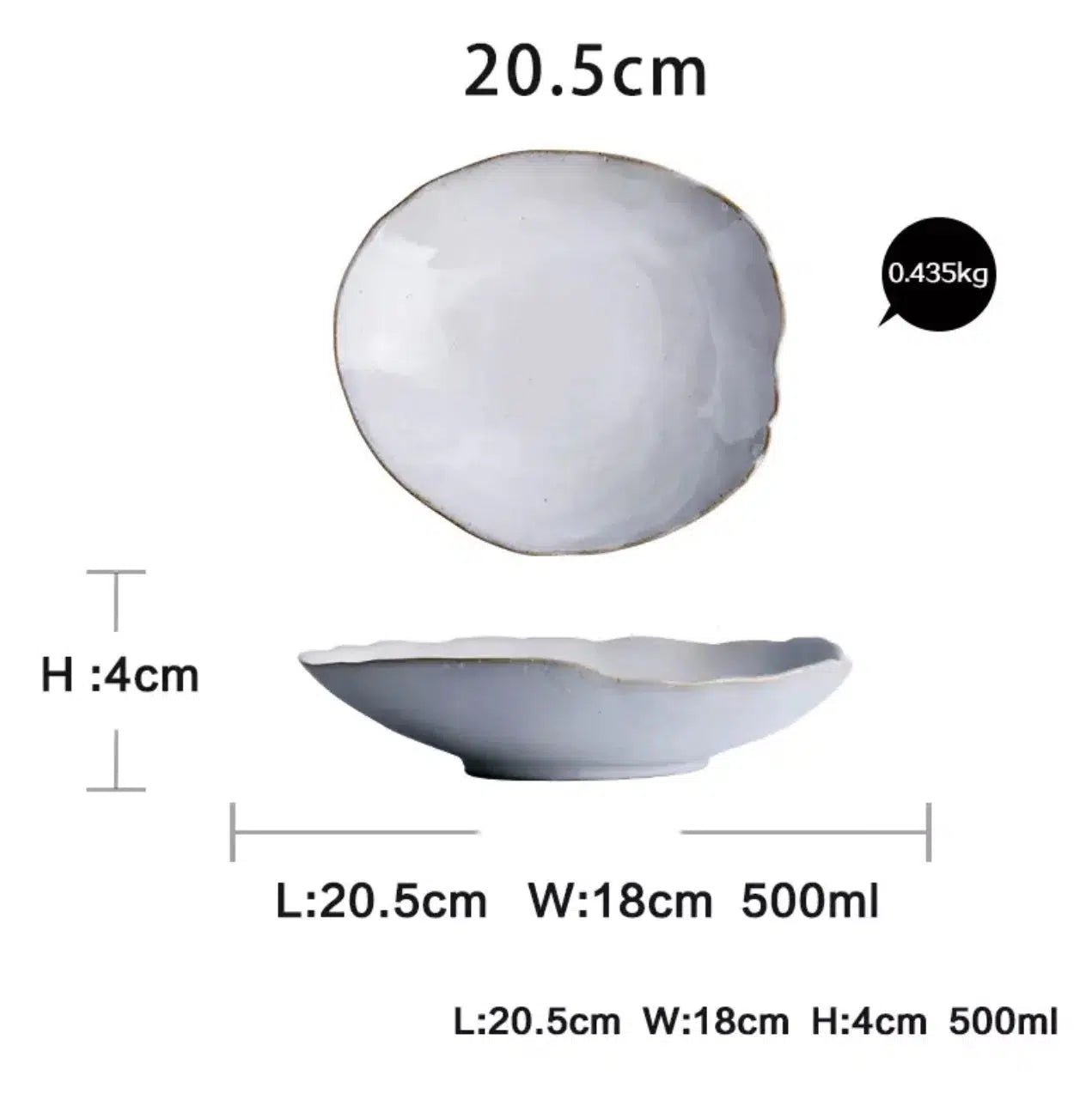 Irregular White Ceramic Plates + Dishes - Tabby Lighting