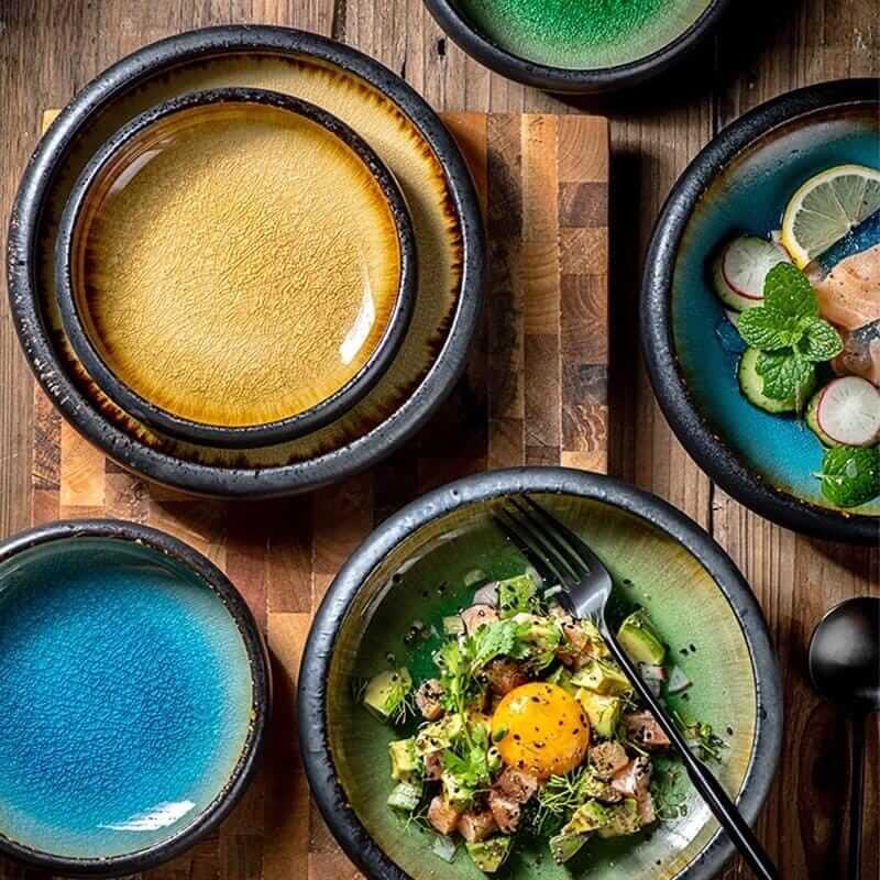 Japanese Glaze Ceramic Plates - Tabby Lighting