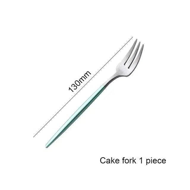 Mint Green + Gold Cutlery Set - Tabby Lighting