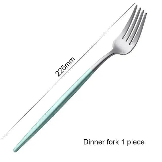 Mint Green + Gold Cutlery Set - Tabby Lighting