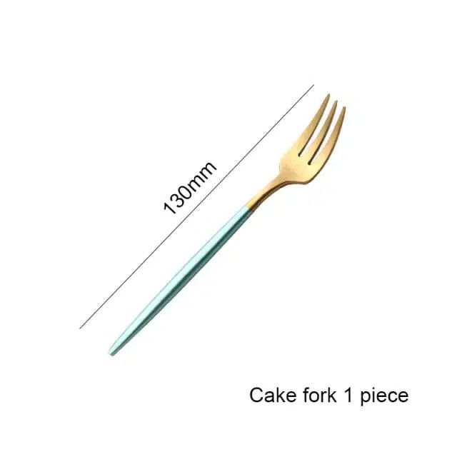 Mint Green + Gold Cutlery Set - Tabby Lighting