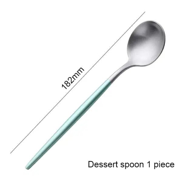 Mint Green + Gold Cutlery Set - Tabby Lighting